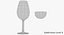 3D seven wine glasses champagne flute model