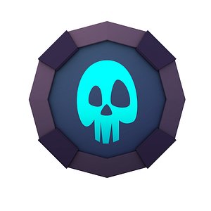 cartoon skeleton shield 3D model