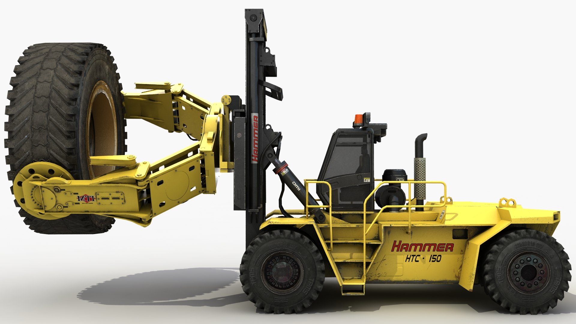 Heavy Tyre Handler Forklift 3D - TurboSquid 1214162