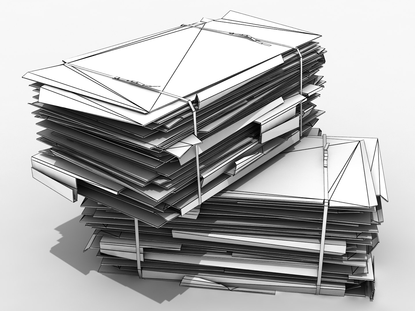 3D Pressed Cardboard Bales Stack - TurboSquid 1150447