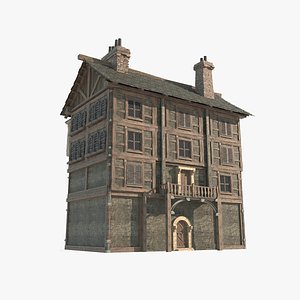 Medieval urban buildings and houses 3D model