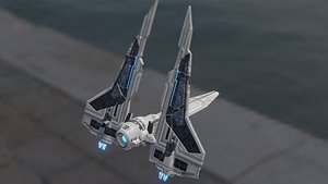 komrk-class fighter mandalorian 3 low poly