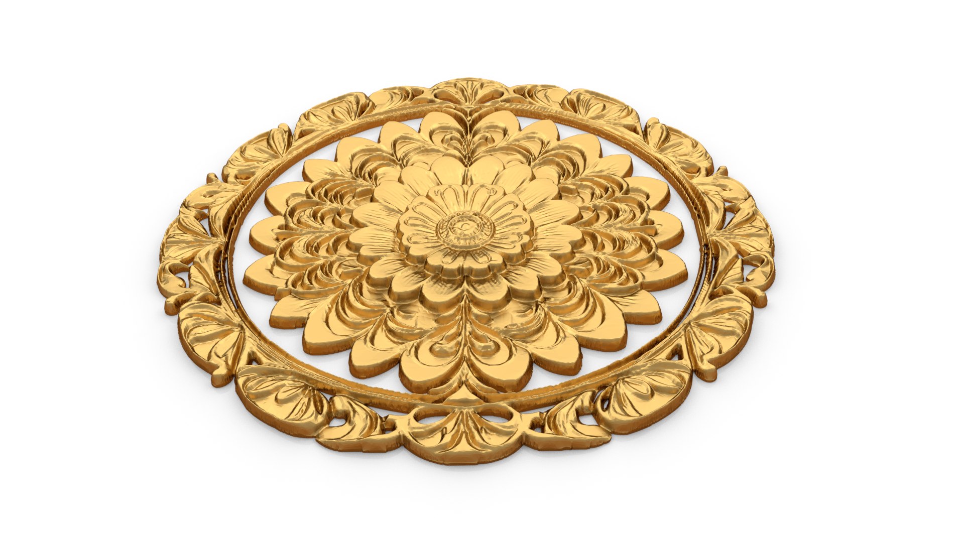 3D Classic circular carved decor ornament 01 - TurboSquid 2169332