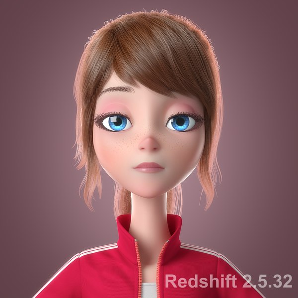 Modelo 3d Chica De Dibujos Animados Aparejado Turbosq