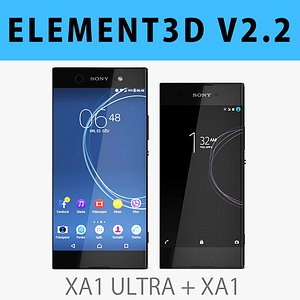3D sony xperia xa1 black model