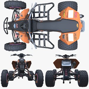 009-Burst 450FX-Quad-Bike-Quad-ATV-Bike-low poly game ready 3d model