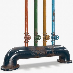 3D Game-Ready Colorful Pipes and Valves