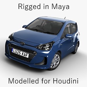 3D Hyundai i10 2017 - Simulation ready - Ultra detail - PBR - UVs - Textured - Rigged
