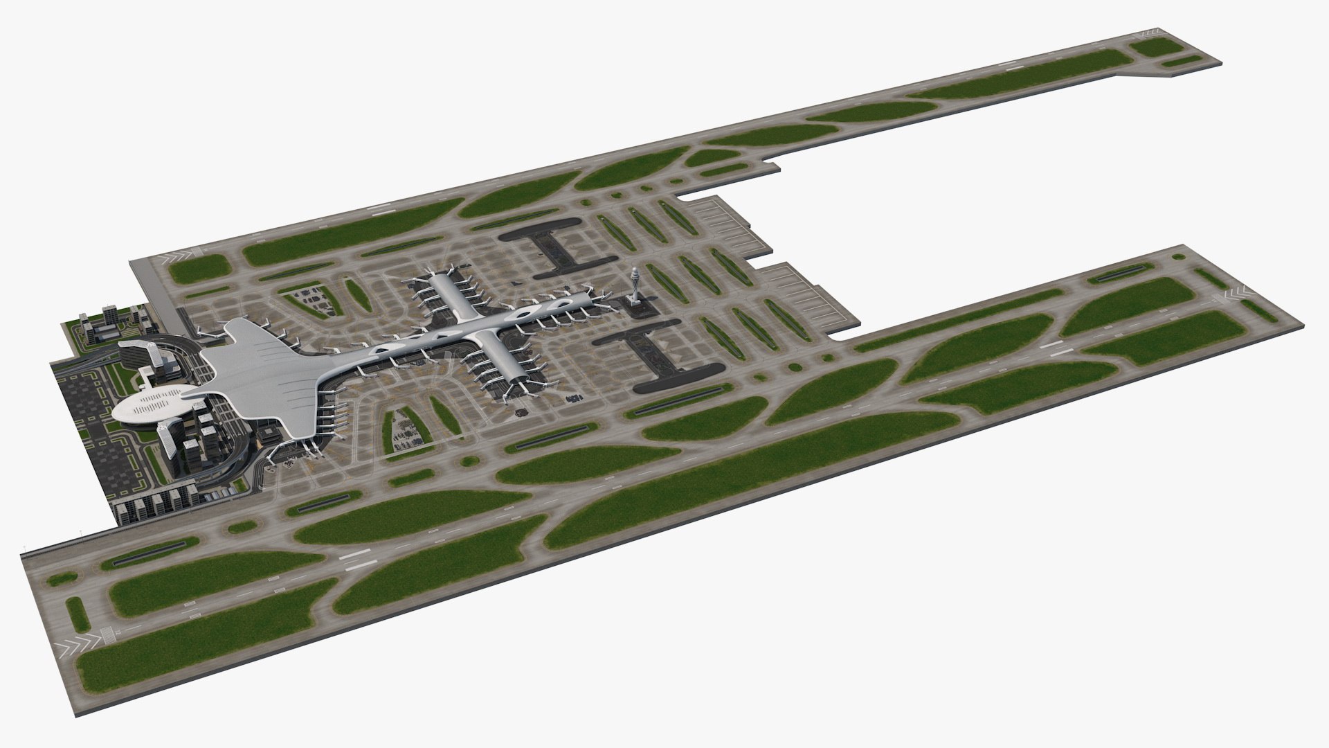 International Airport 3D model preview