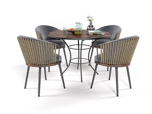 Outdoor dining set 1909 3D model