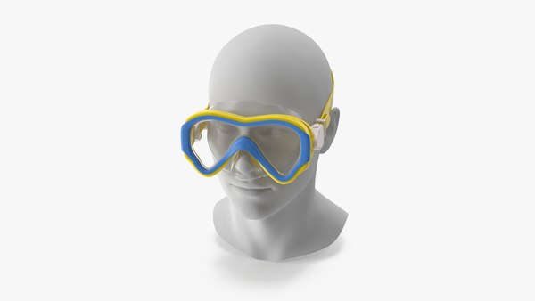 Kinder Schwimmbrille gelb auf Schaufensterpuppe 3D Modell TurboSquid 2144129