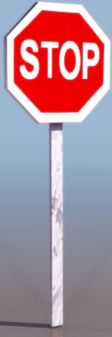 3d simple stop sign model