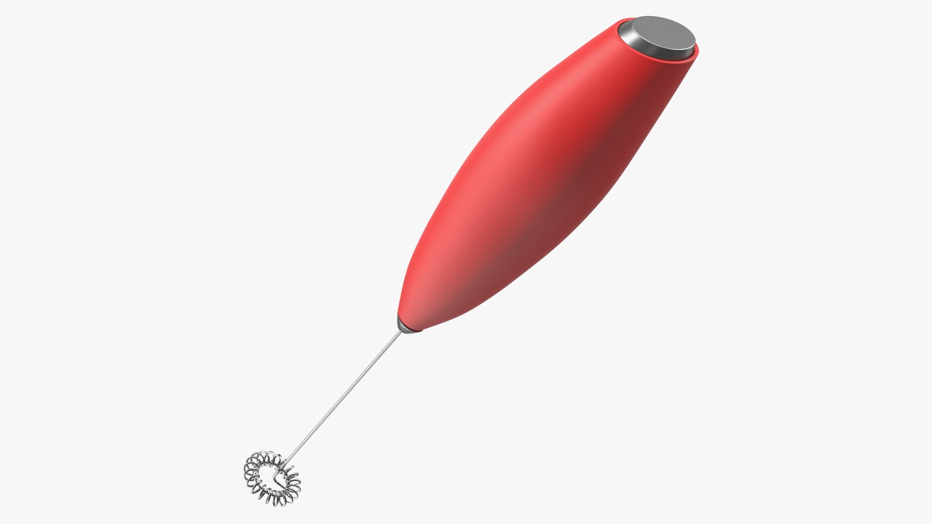 Red Milk Frother with Holder 3D model preview