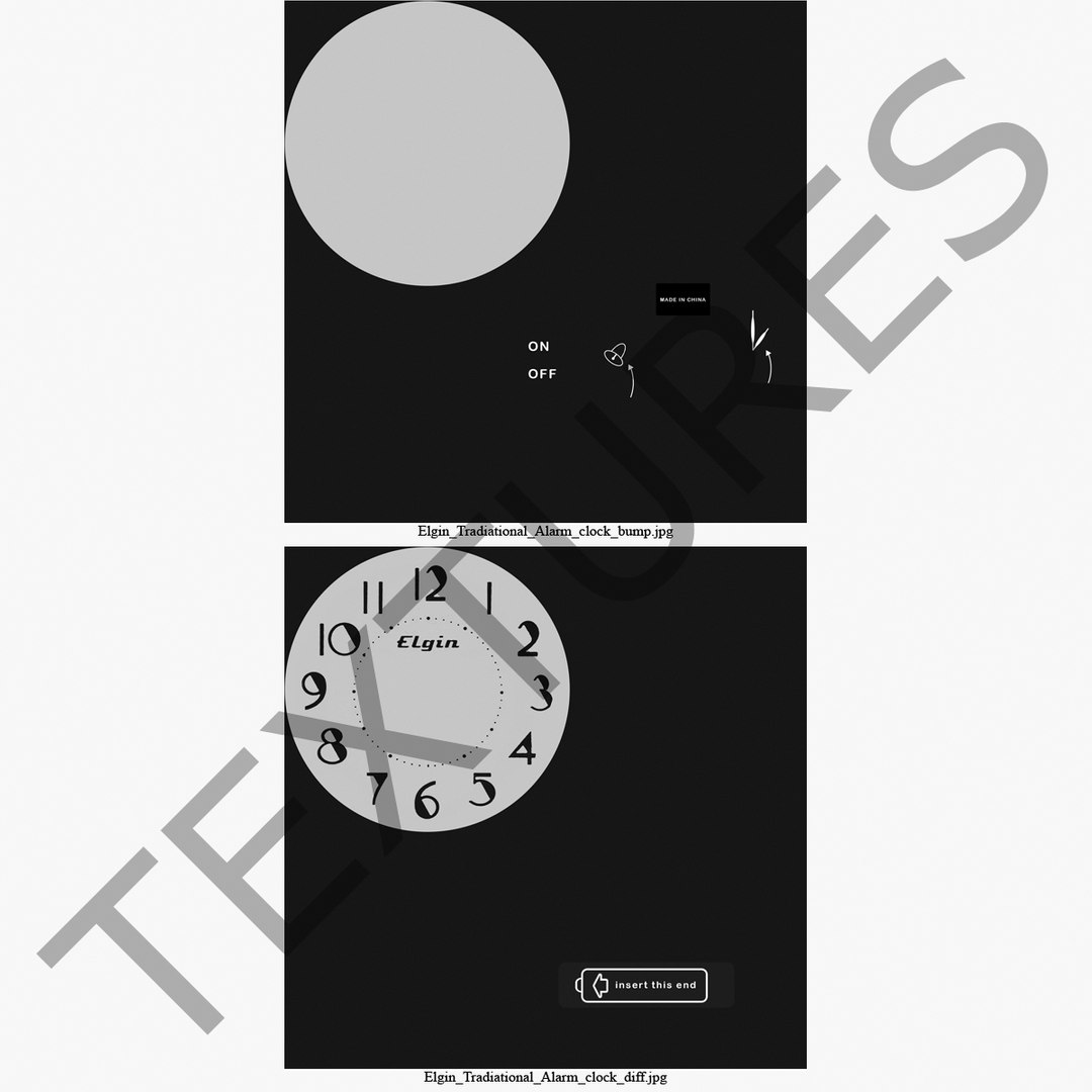 3ds max elgin tradiational alarm clock