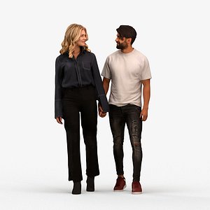 00397Simon010 - Adult Middle Eastern adults walking together in casual summer attire 3D model