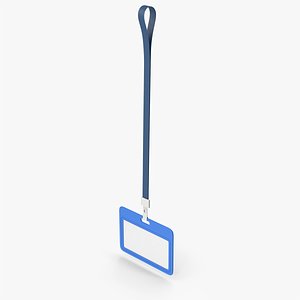 Blue Hanging ID Badge model