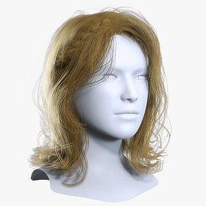 3D Elven Layered Medium Haircut with Braid - Real-time Hair Cards model