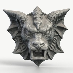 3D Gargoyle Head Textured 9 model