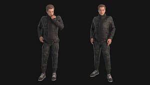Man in down jacket 3D model