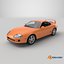 Street Race Coupe Car Orange Simplified 3D model