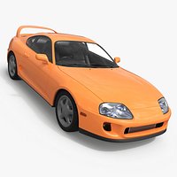 Street Race Coupe Car Orange Simplified