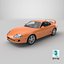 Street Race Coupe Car Orange Simplified 3D model