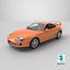 Street Race Coupe Car Orange Simplified 3D model