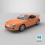 Street Race Coupe Car Orange Simplified 3D model