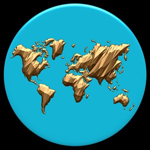 earth globe flat 3D model