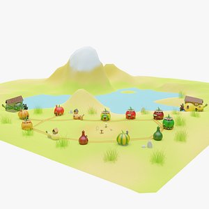 3D Bugs City - Low Poly Stylized Pumpkin Pack model