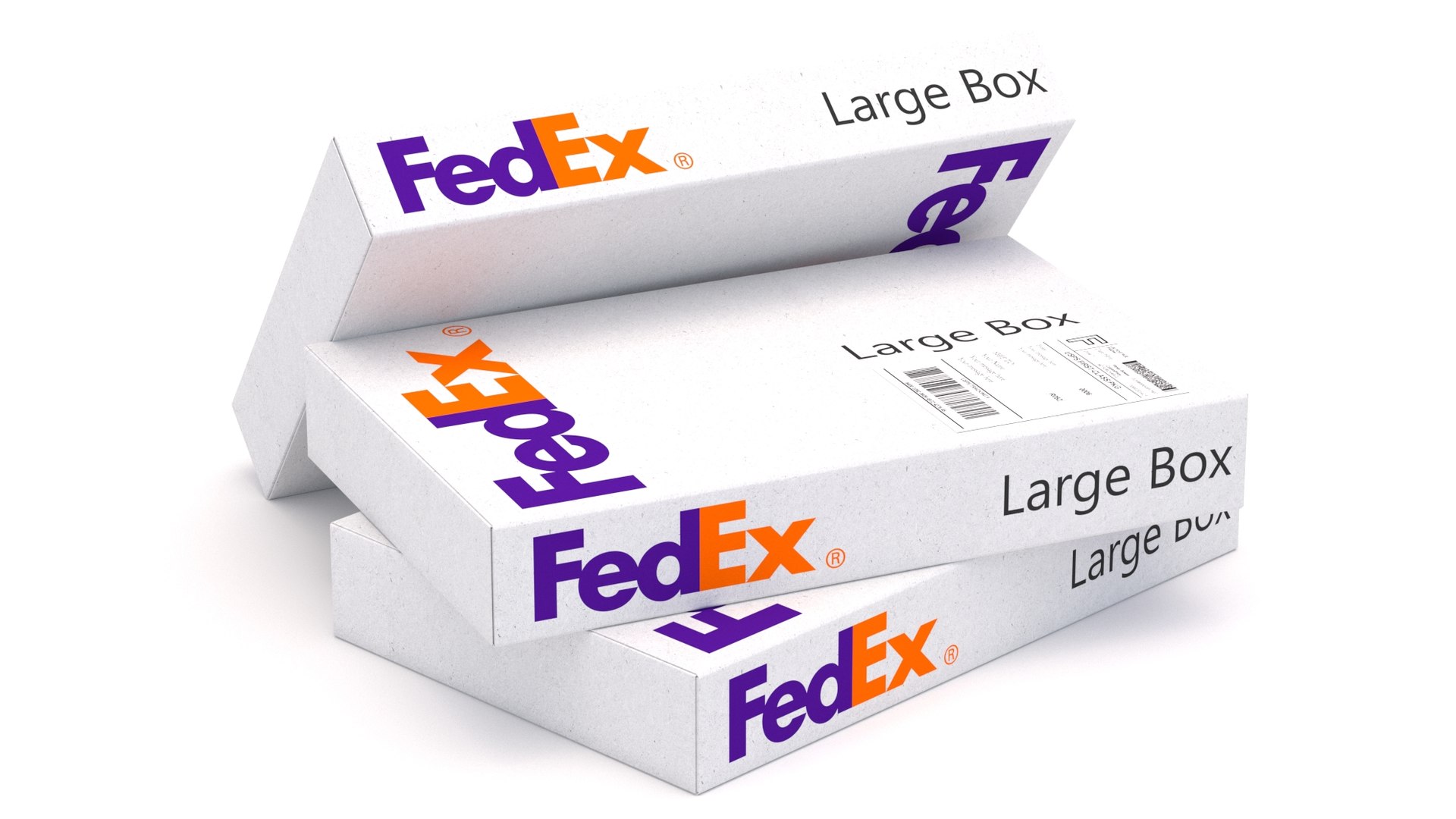 3D Cardboard Box Fedex - TurboSquid 1991814