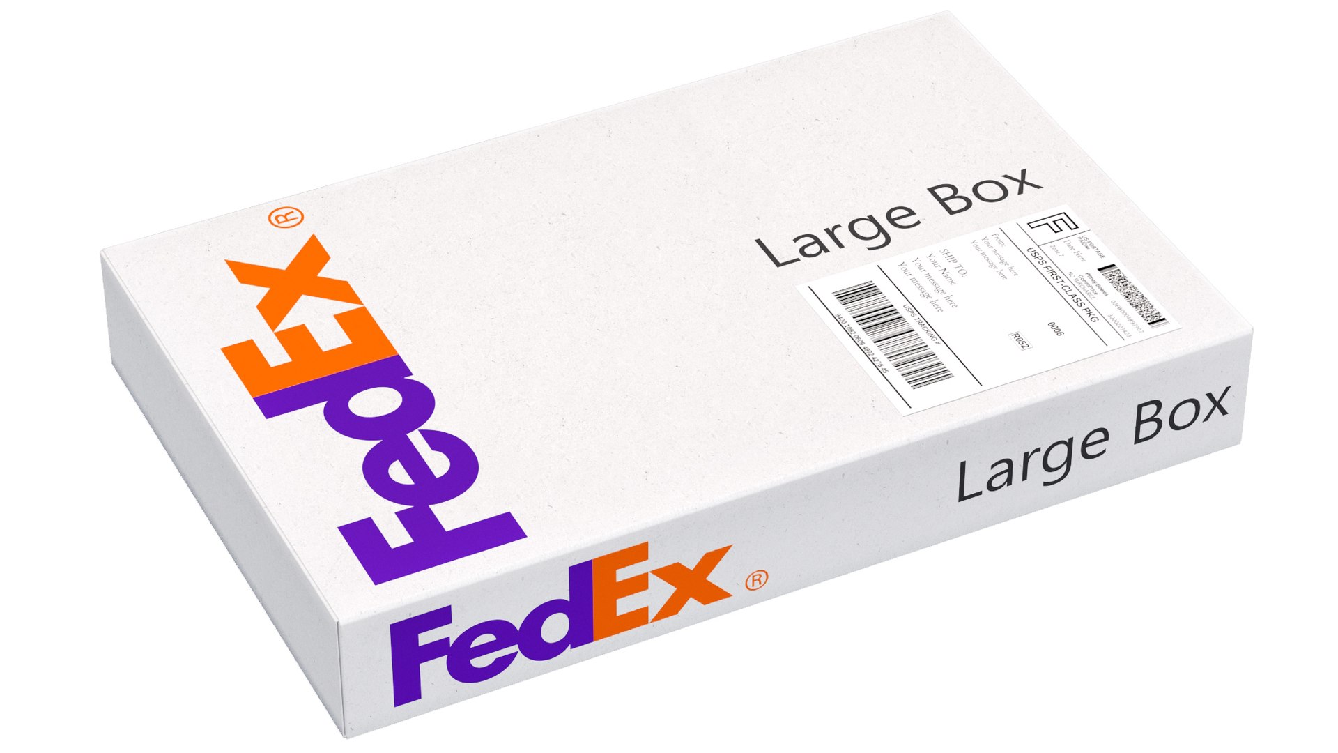 3D Cardboard Box Fedex - TurboSquid 1991814
