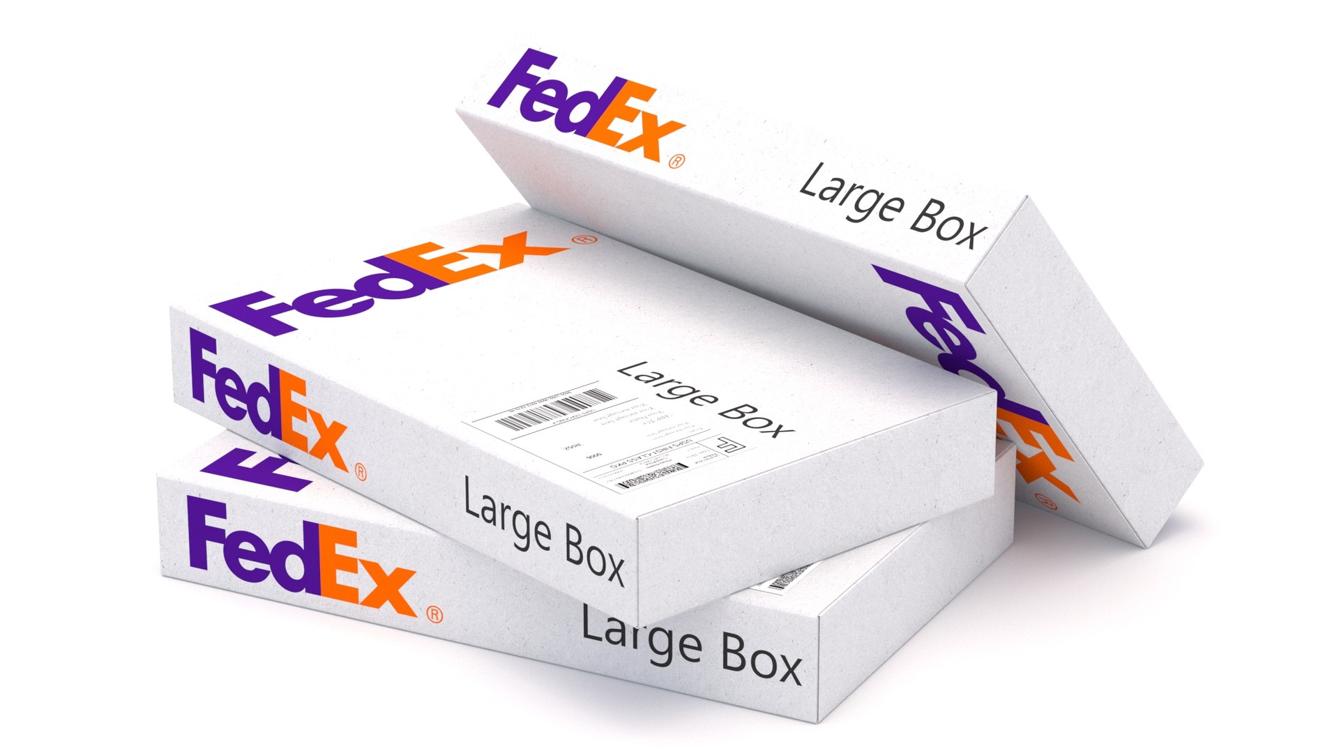 3D Cardboard Box Fedex - TurboSquid 1991814