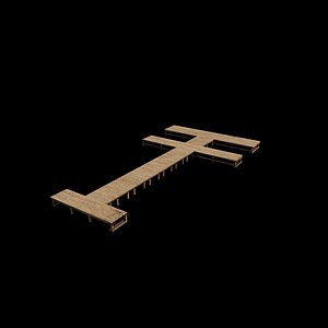 3D River Pier Pontoon 3D model