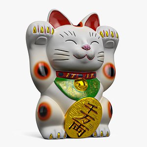 3D Lucky Cat Figurine