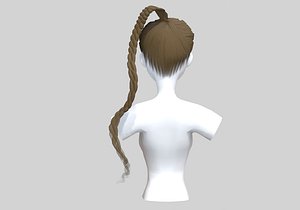 Pigtail Braid Hairstyle 3D model