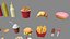 Confezione Fast Food Low Poly 01