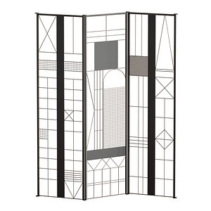 3D Metal screen with geometric pattern model