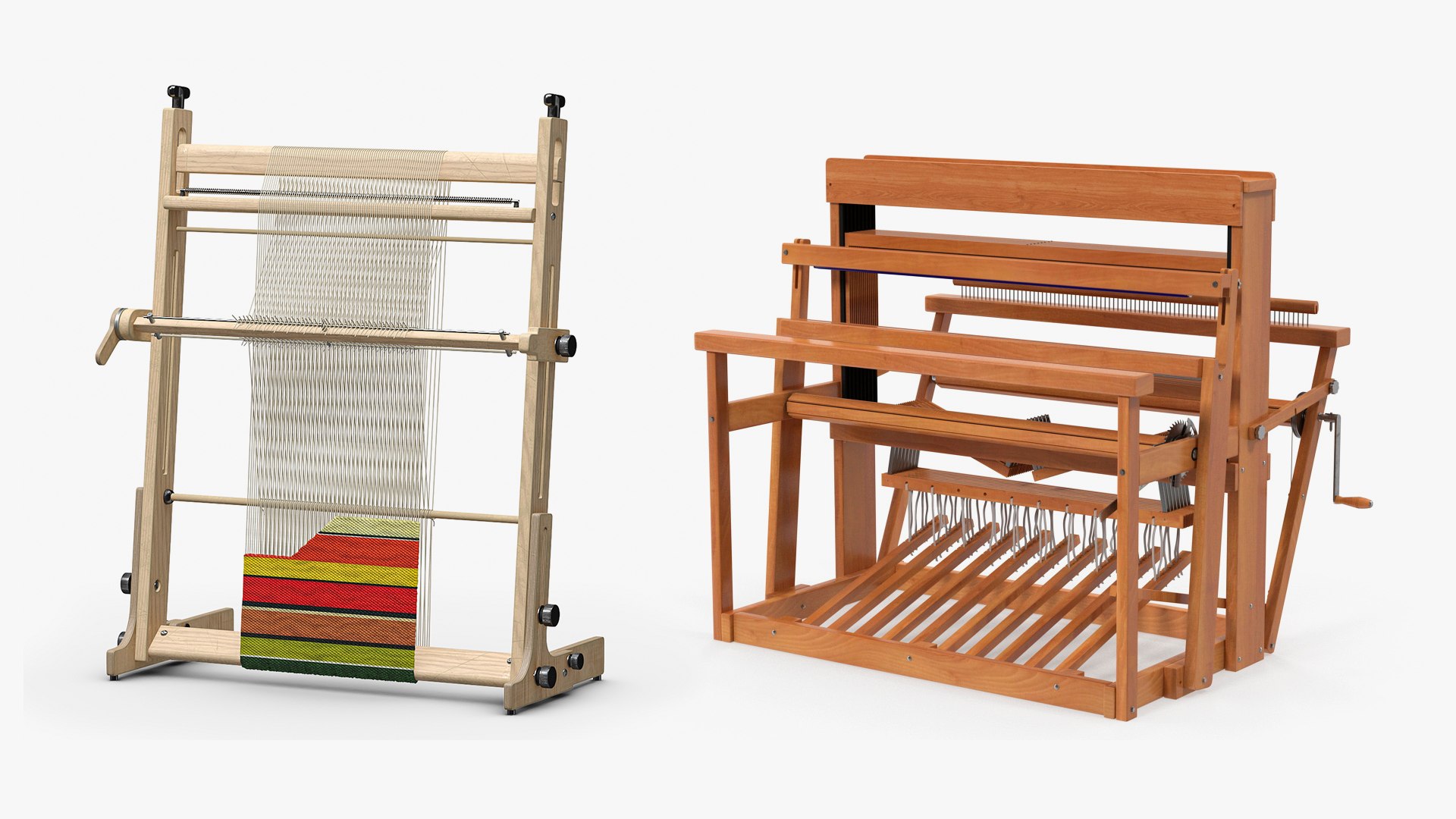 Vintage Wooden Looms Collection 3D Model - TurboSquid 2162435
