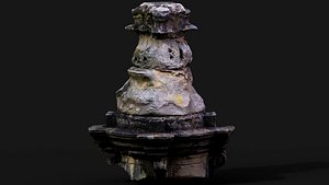 3D ancient column destroyed stone ruins PBR photogrammetry