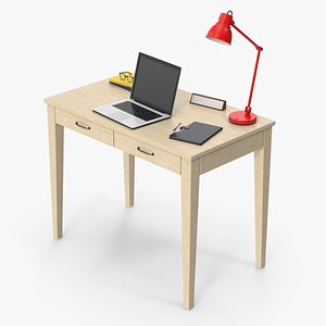 Wooden Desk Set 3D