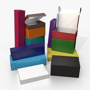 Mailer Boxes - Complete Colored Packaging Collection 3D