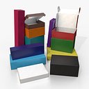 Caixas para envio postal - Coleção completa de embalagens coloridas