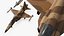 Sand Camo Jet Fighter with Wing Missiles Simplified 3D model