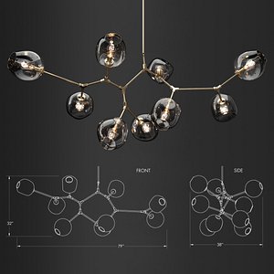 branching bubble 9 lamps 3D model