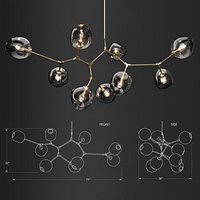 Branching bubble 9 lamps 1 by Lindsey Adelman DARK GOLD