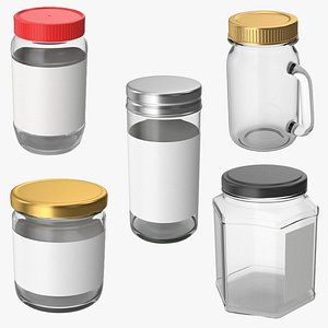 Glass Jar Models Collection 3D model