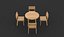 wood dining table 03 3D model
