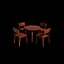 wood dining table 03 3D model
