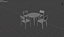 wood dining table 03 3D model